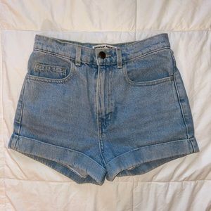 American Apparel High-Waisted Jean Shorts Size 25